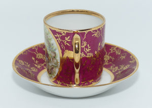 Monarch Porcelain D'Art Limoges France Traditional Courting tea can and saucer