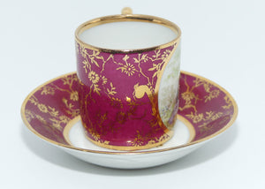 Monarch Porcelain D'Art Limoges France Traditional Courting tea can and saucer