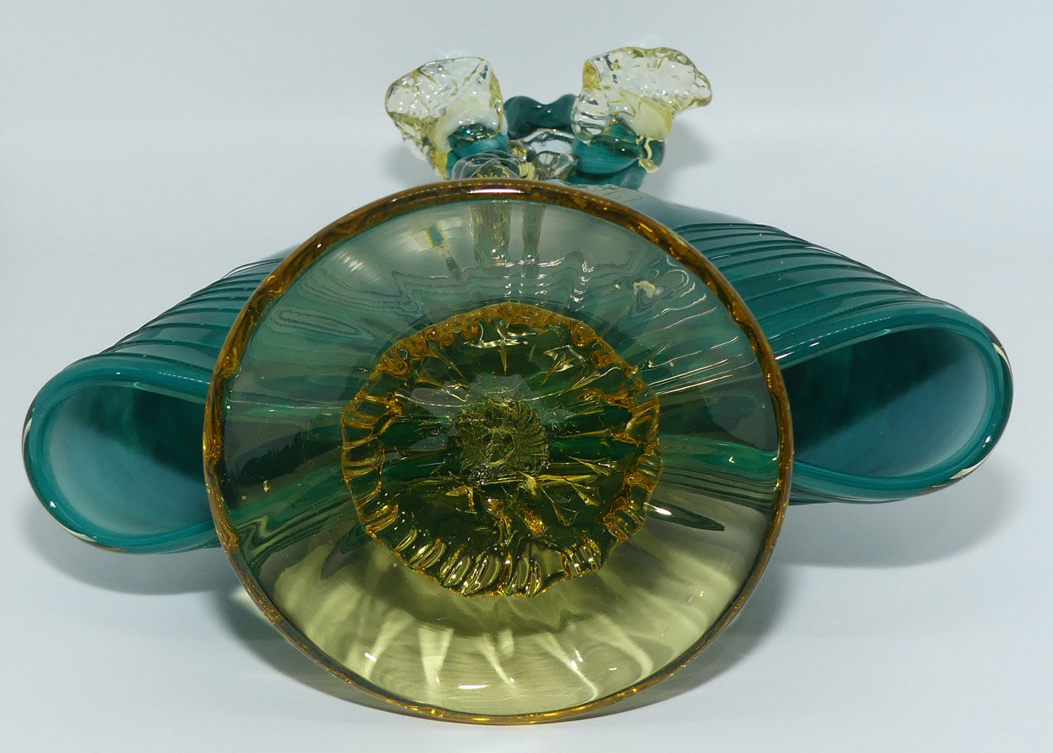 murano-glass-figure-of-a-lady-emerald-green-and-amber