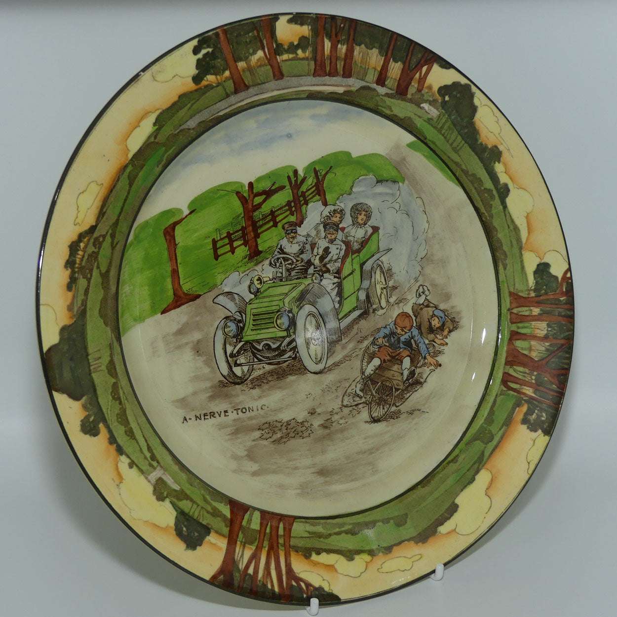 Royal Doulton Early Motoring plate D2406 A Nerve Tonic | Large