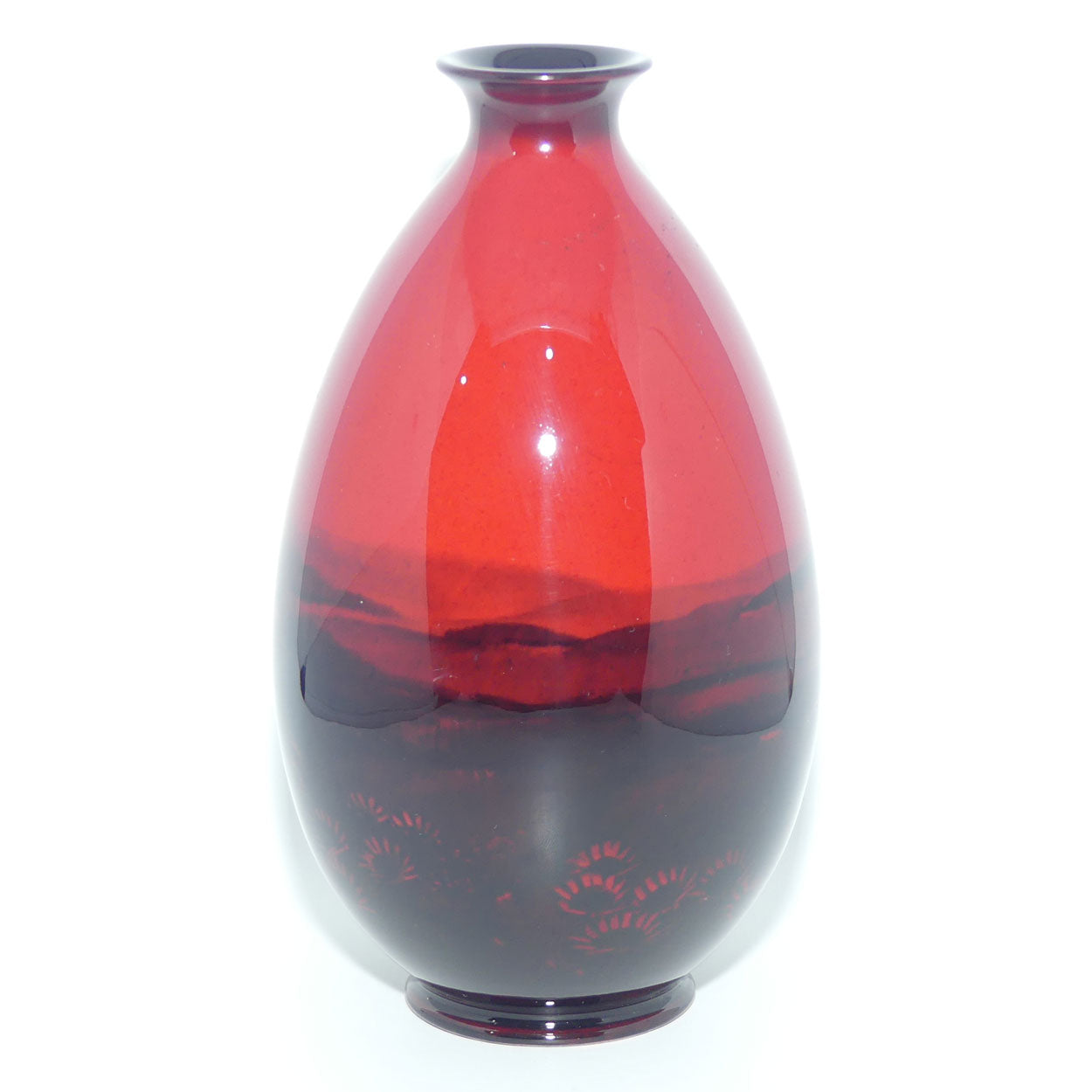 Royal Doulton Flambe Churches or Castle scene vase | Shape 7777