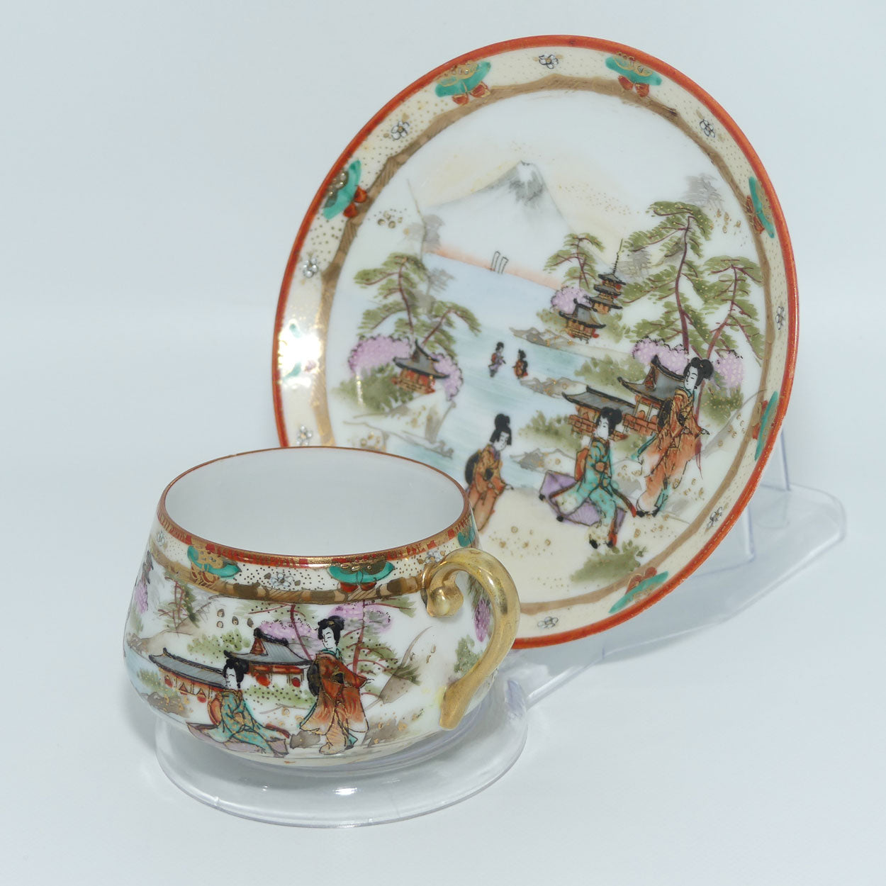 Old Noritake Traditional Oriental scene cup and saucer | Tea Duo –  Roundabout Antiques