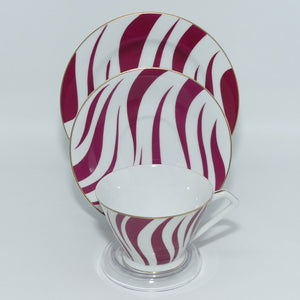 vintage-retro-noritake-japan-zebra-pattern-trio-cerise