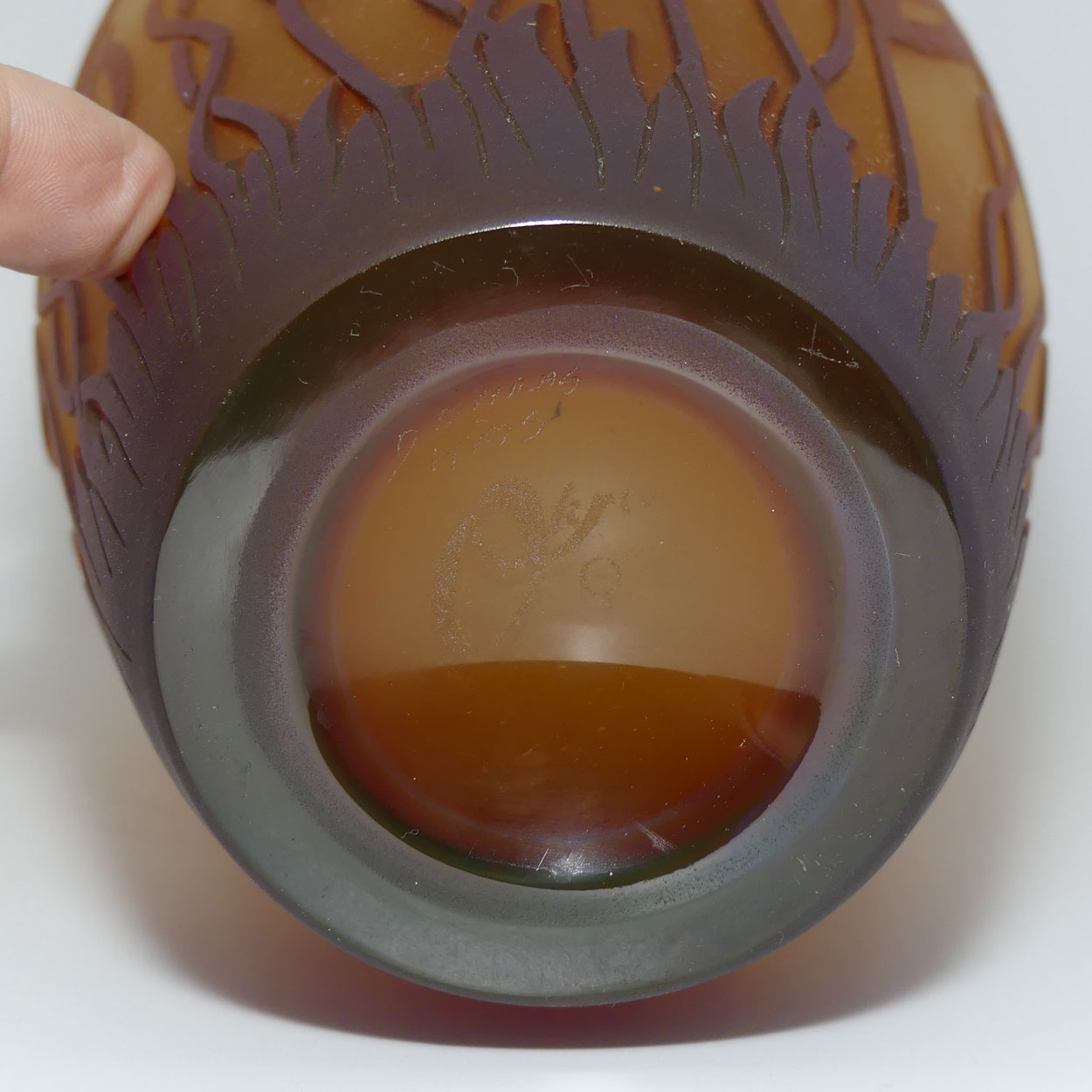 Okra Studio Glass | Virginia Cameo Glass vase | Tall