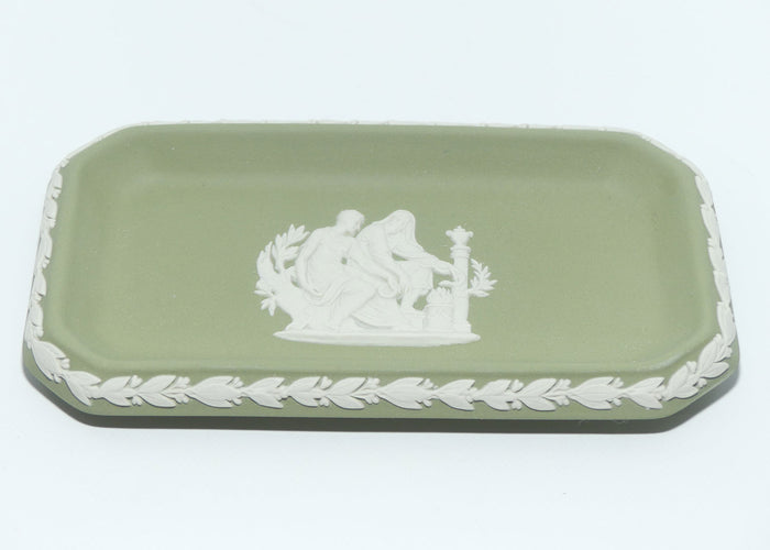 Wedgwood Jasper | White on Sage Green | Roman pattern pen tray