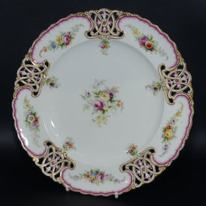 fine-quality-pierced-gallery-floral-spray-decorated-cabinet-plate