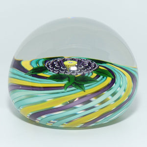 John Deacons Scotland Lampwork PomPom Swirl Magnum paperweight