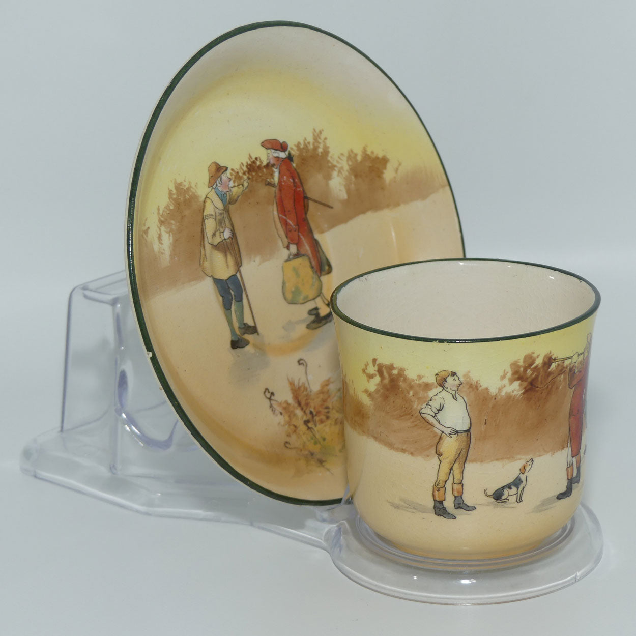 Royal Doulton Coaching Days tea duo D2716 | Rare Scenes