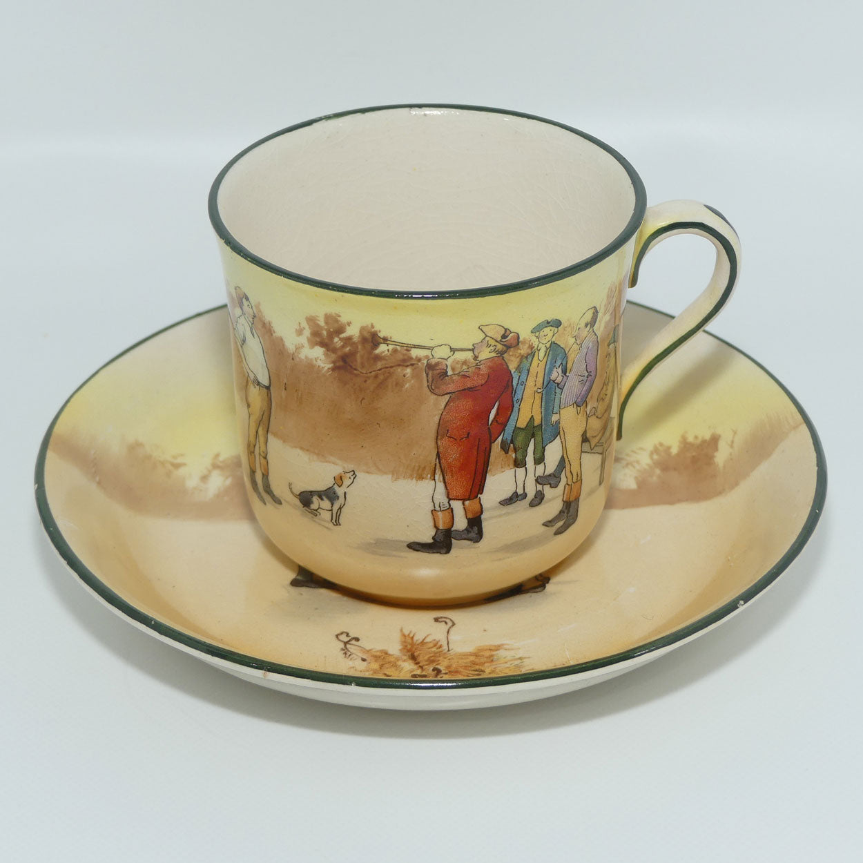 Royal Doulton Coaching Days tea duo D2716 | Rare Scenes