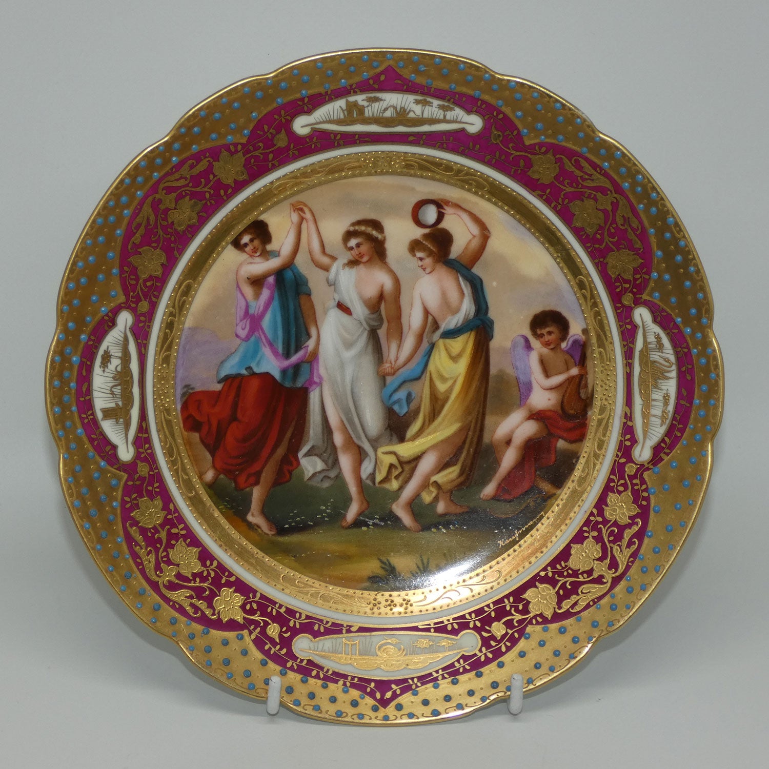 royal-vienna-plate-4-sanzende-nympfen-signed-kaufmann