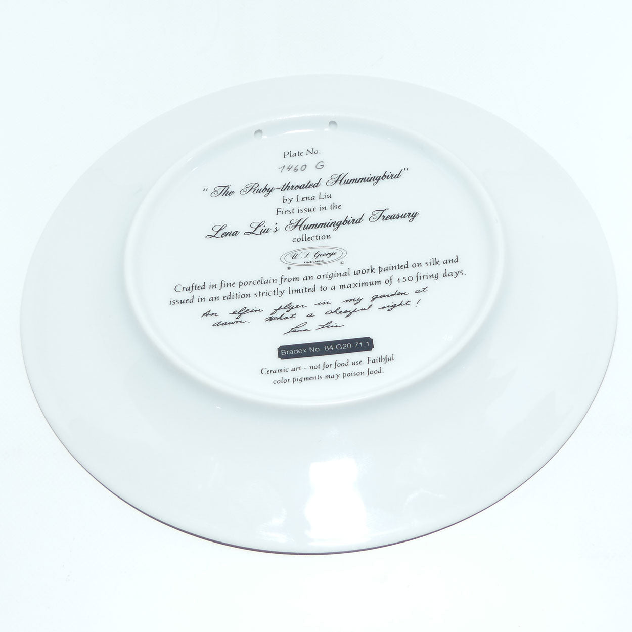 bradex-84-g20-71-1-plate-lena-lius-hummingbird-treasury-the-ruby-throated-hummingbird