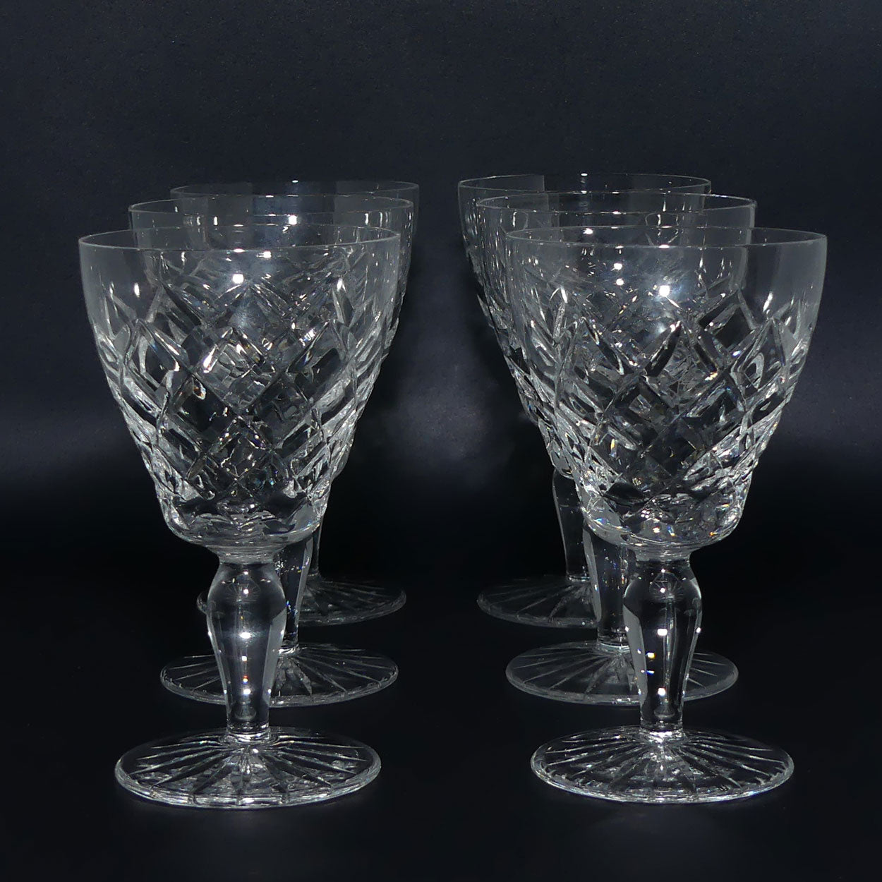 Fine quality Diamond cut Sherry glasses | Star to base | set 6 | 100ml