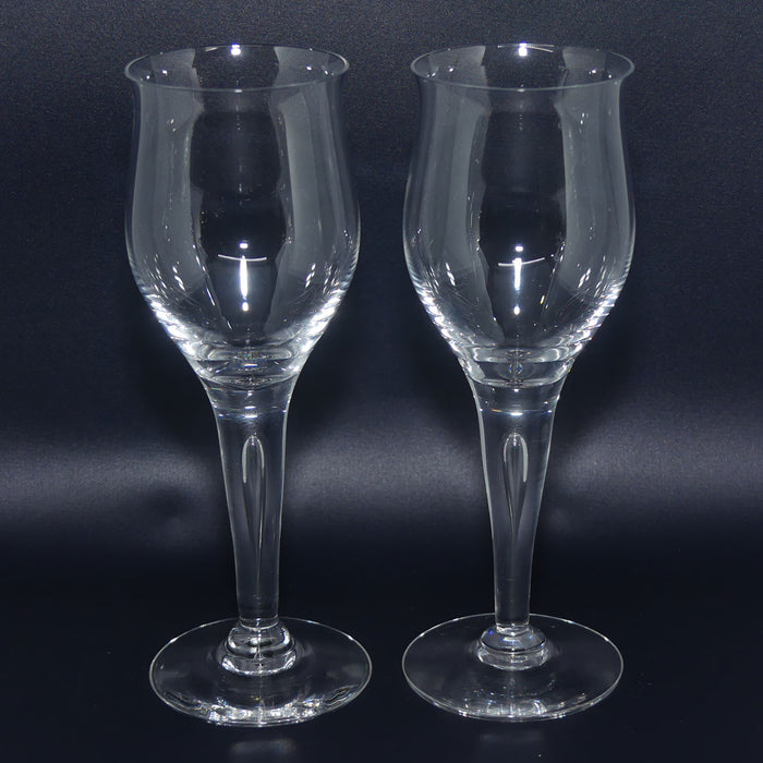 Vintage Dartington Crystal | Frank Thrower design | Pair of Sharon White Wine Glasses 200ml