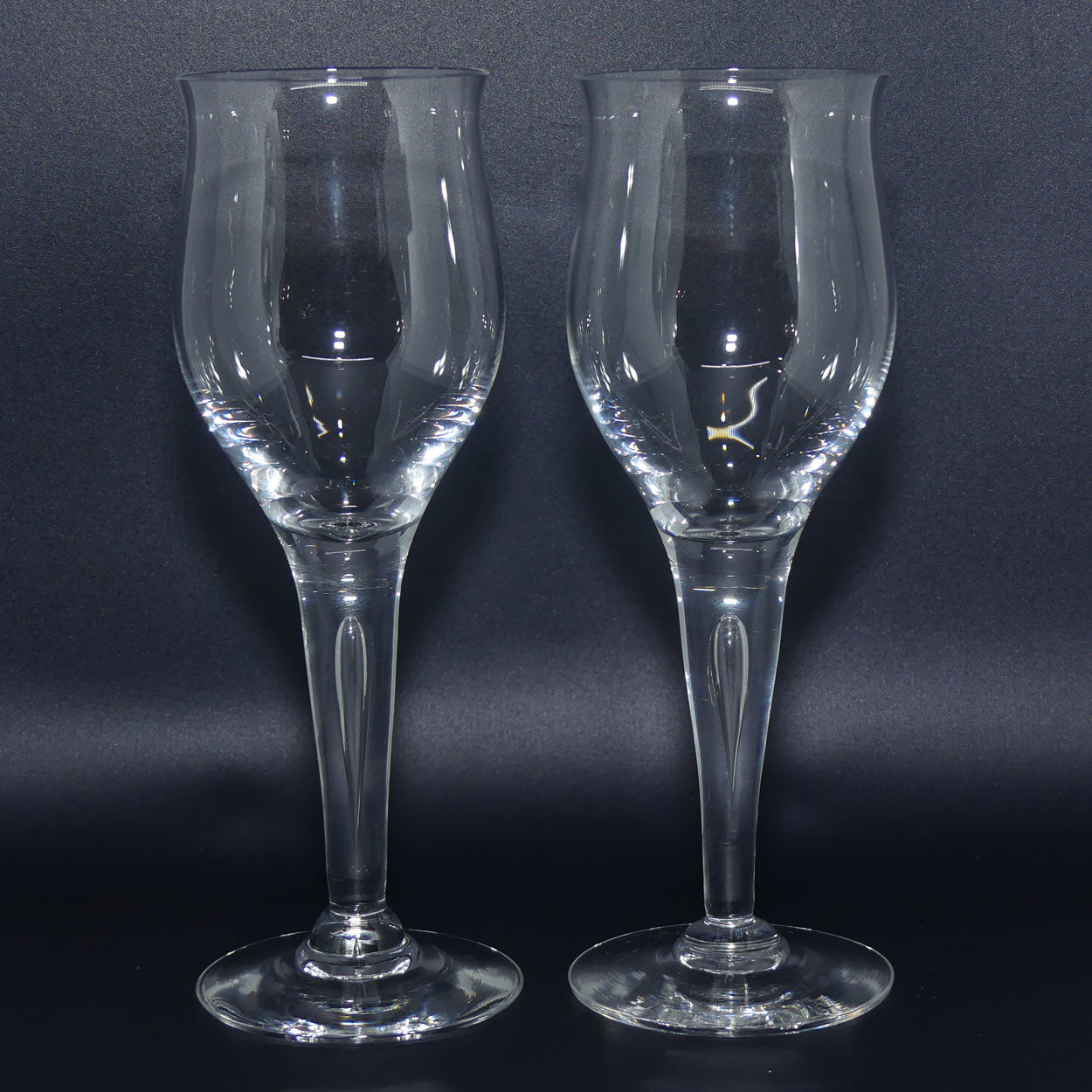 Vintage Dartington Crystal | Frank Thrower design | Pair of Sharon White Wine Glasses 200ml