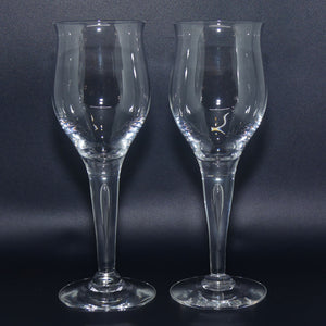 Vintage Dartington Crystal | Frank Thrower design | Pair of Sharon White Wine Glasses 200ml