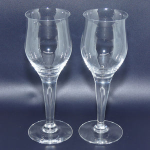 Vintage Dartington Crystal | Frank Thrower design | Pair of Sharon White Wine Glasses 200ml