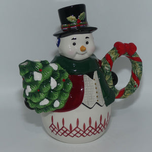 Waterford Holiday Heirlooms | Plaid Snowman tea pot | Ltd Ed