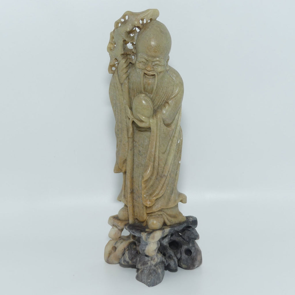 Elaborately Carved Soapstone figure | Chinese Elder