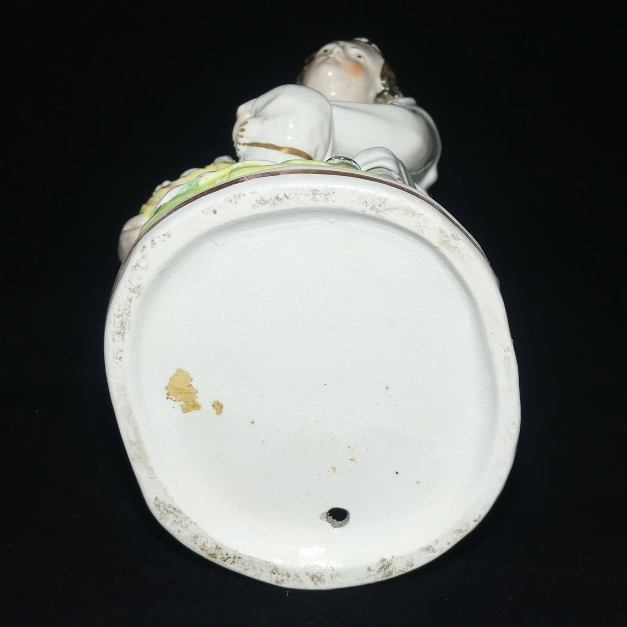 Antique Staffordshire Pottery Man Holding Basket of Grapes | Large