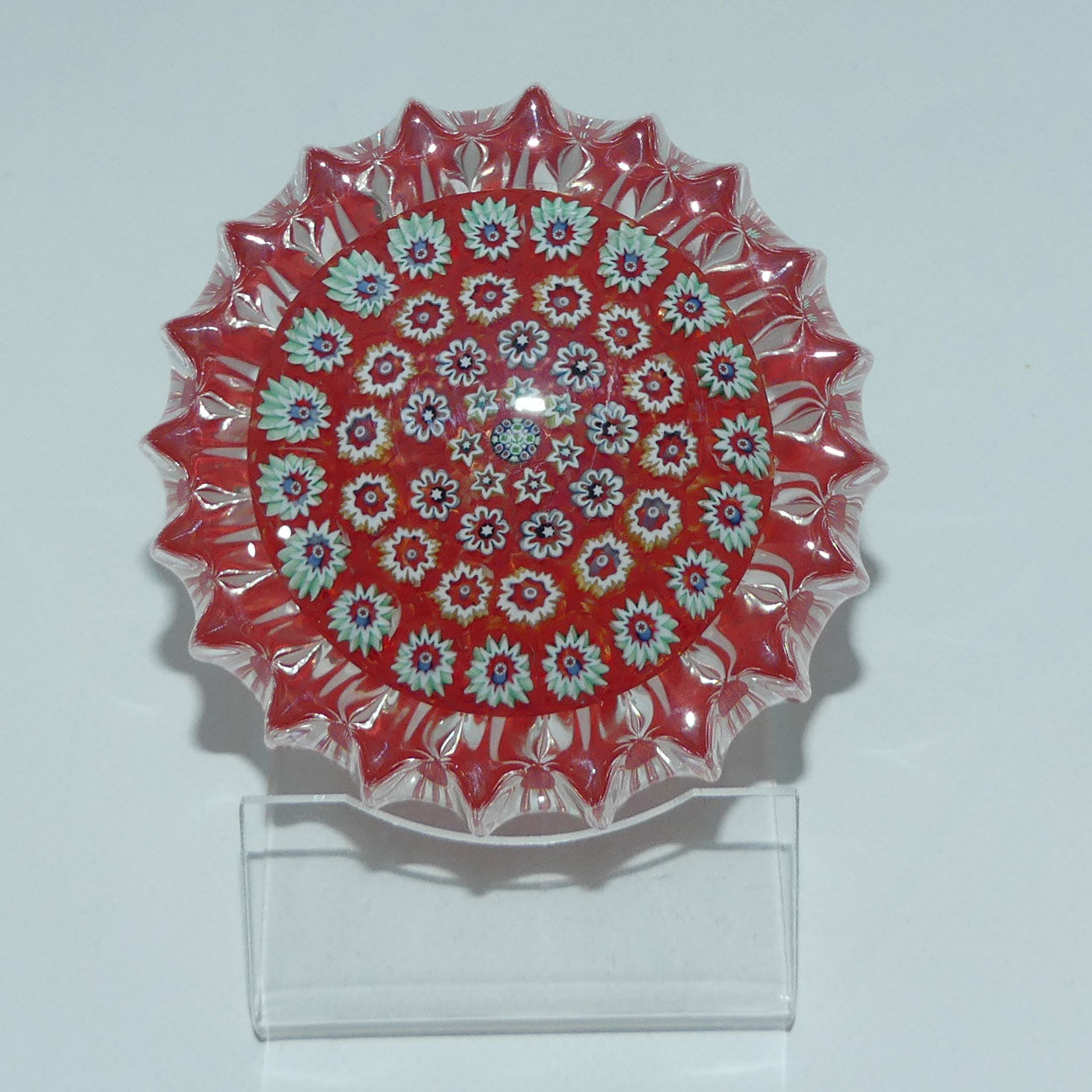 john-deacons-scotland-millefiori-concentric-ribbed-paperweight-tangerine