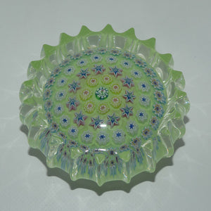 john-deacons-scotland-millefiori-concentric-ribbed-paperweight-tea-green