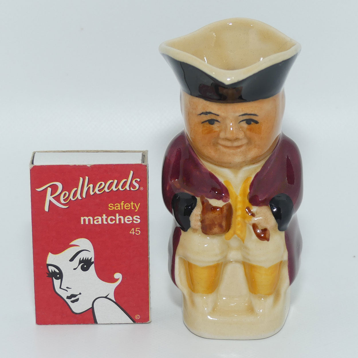 Tony Wood England Man with Maroon Coat small Toby Jug