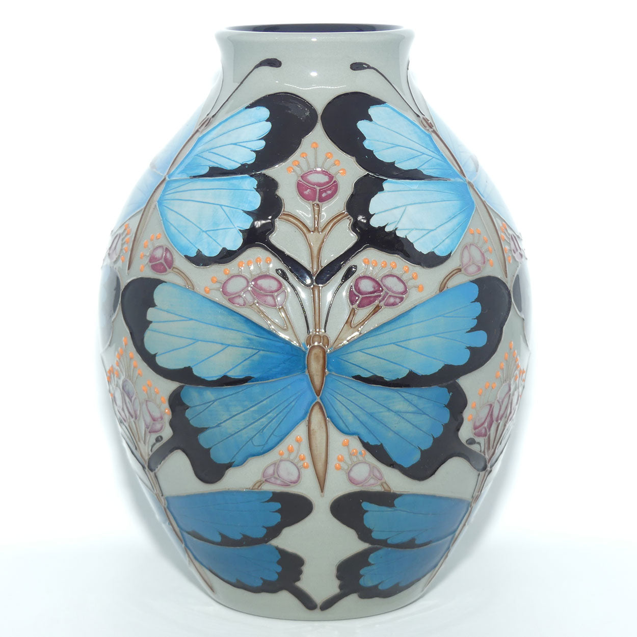 Moorcroft Ulysses on Grey 3/8 vase | Trial A dated 6.3.18