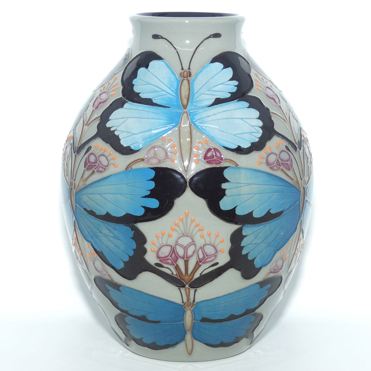 Moorcroft Ulysses on Grey 3/8 vase | Trial A dated 6.3.18
