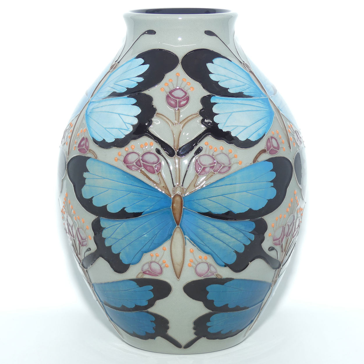 Moorcroft Ulysses on Grey 3/8 vase | Trial A dated 6.3.18