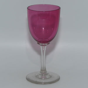 Victorian Cranberry Wine glass c.1880