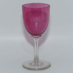 Victorian Cranberry Wine glass c.1880