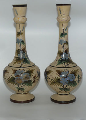 pair-tall-victorian-hand-painted-custard-glass-mantle-vases