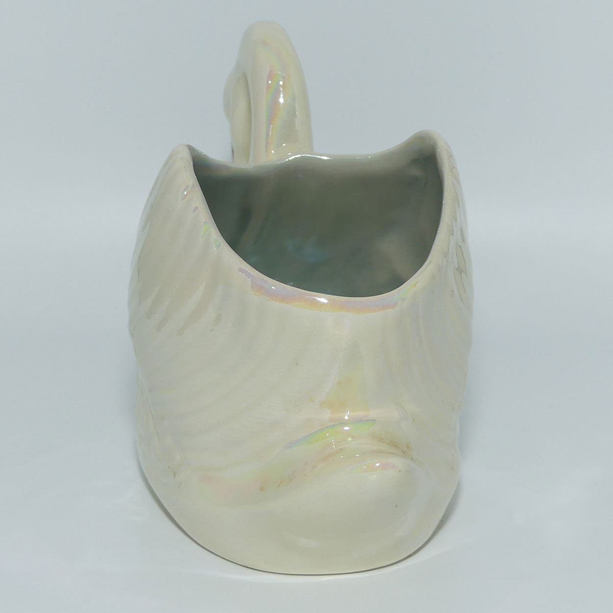 Australian Pottery | Wembley Ware Lustre Swan trough with Gold Beak