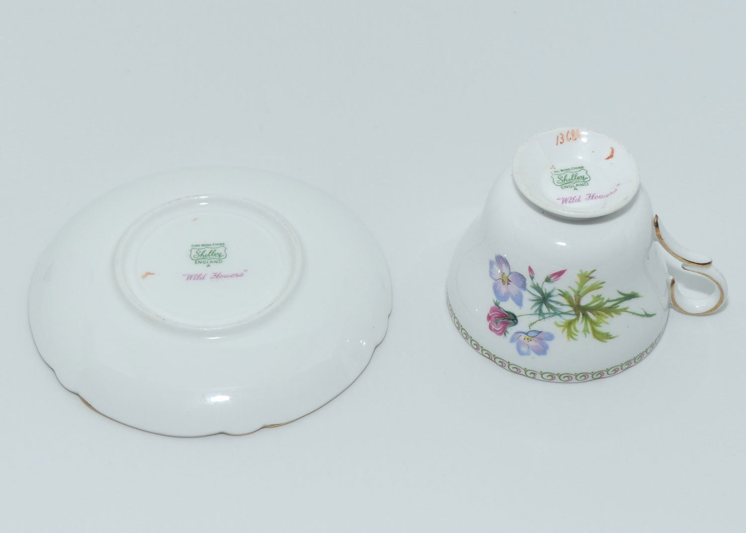 Shelley Henley shape Wildflowers pattern set of 6 coffee duos | 13686