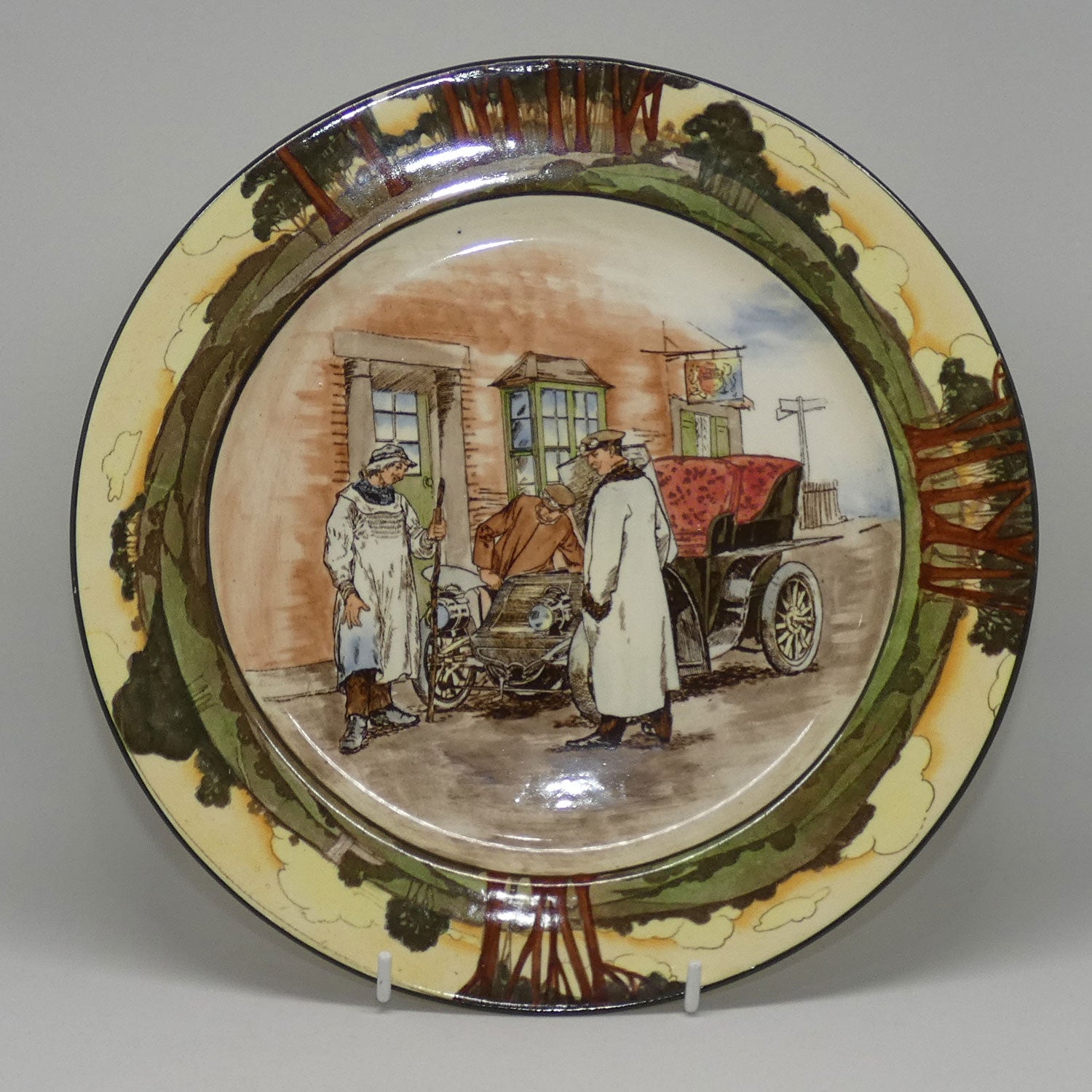 royal-doulton-early-motoring-plate-d2406-yokel-and-motorist