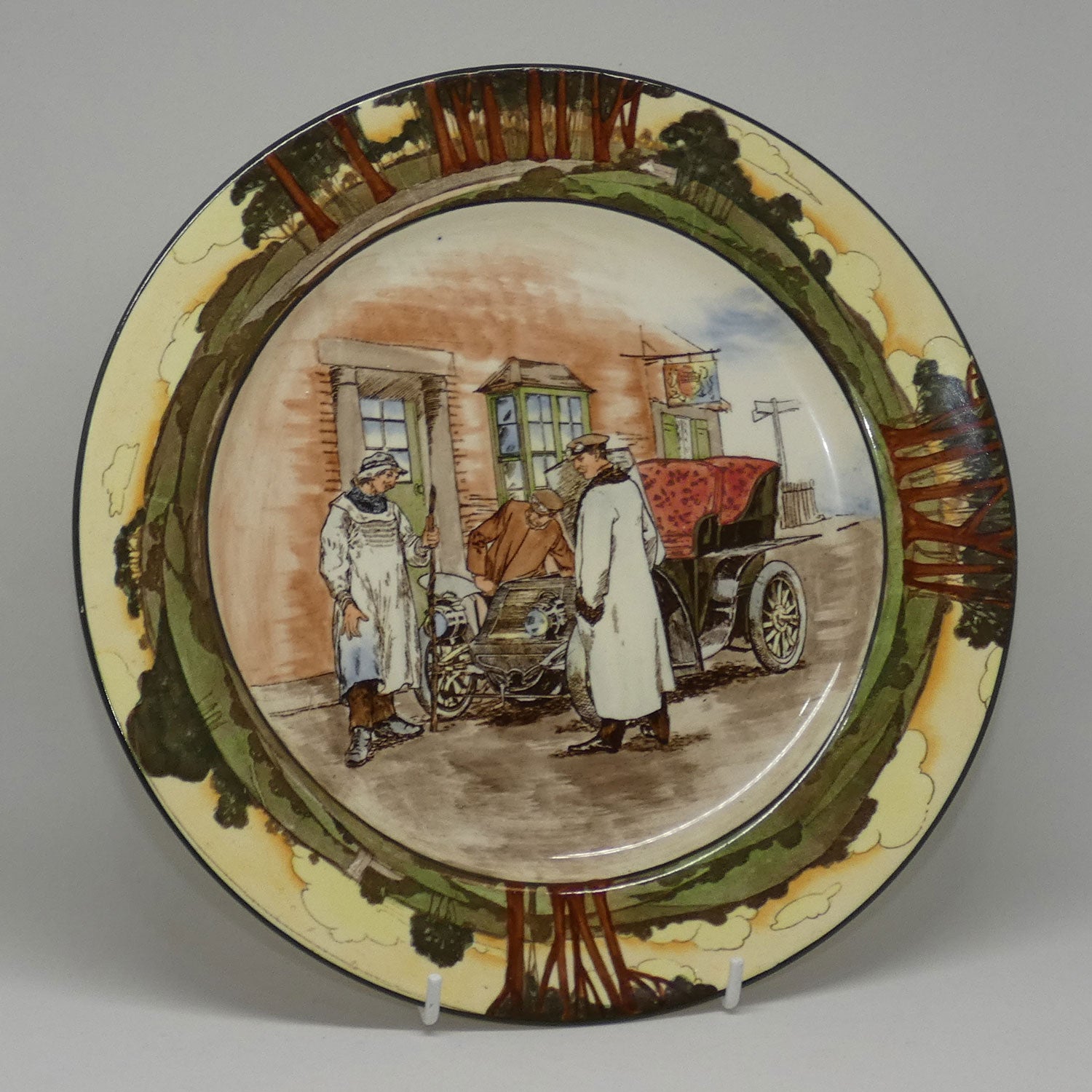 royal-doulton-early-motoring-plate-d2406-yokel-and-motorist